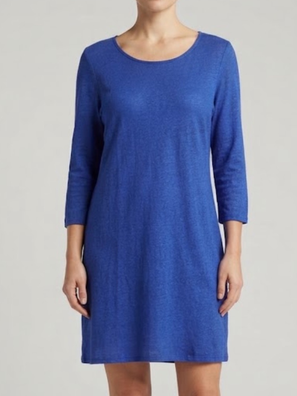 Peck & Peck Linen Blend Blue Dress